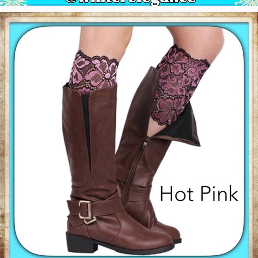 New stretchy lace flower boot warmers